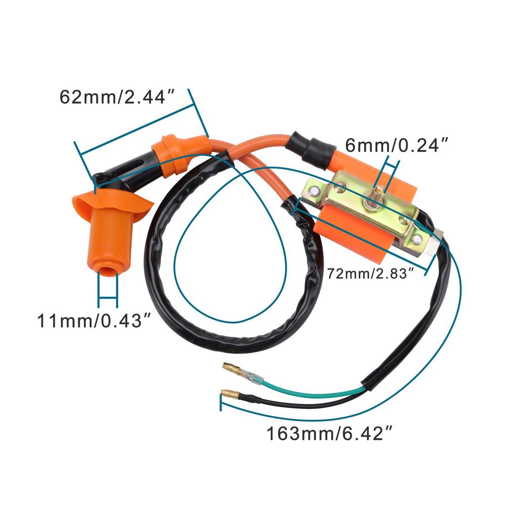 GOOFIT 135° Ignition Coil for 50cc-125cc Horizontal Engine ATV & Off-road Bike