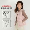 Women's V‑Neck Sleeveless White Duck Down Vest Regular Fit Commuter Layering Gilet