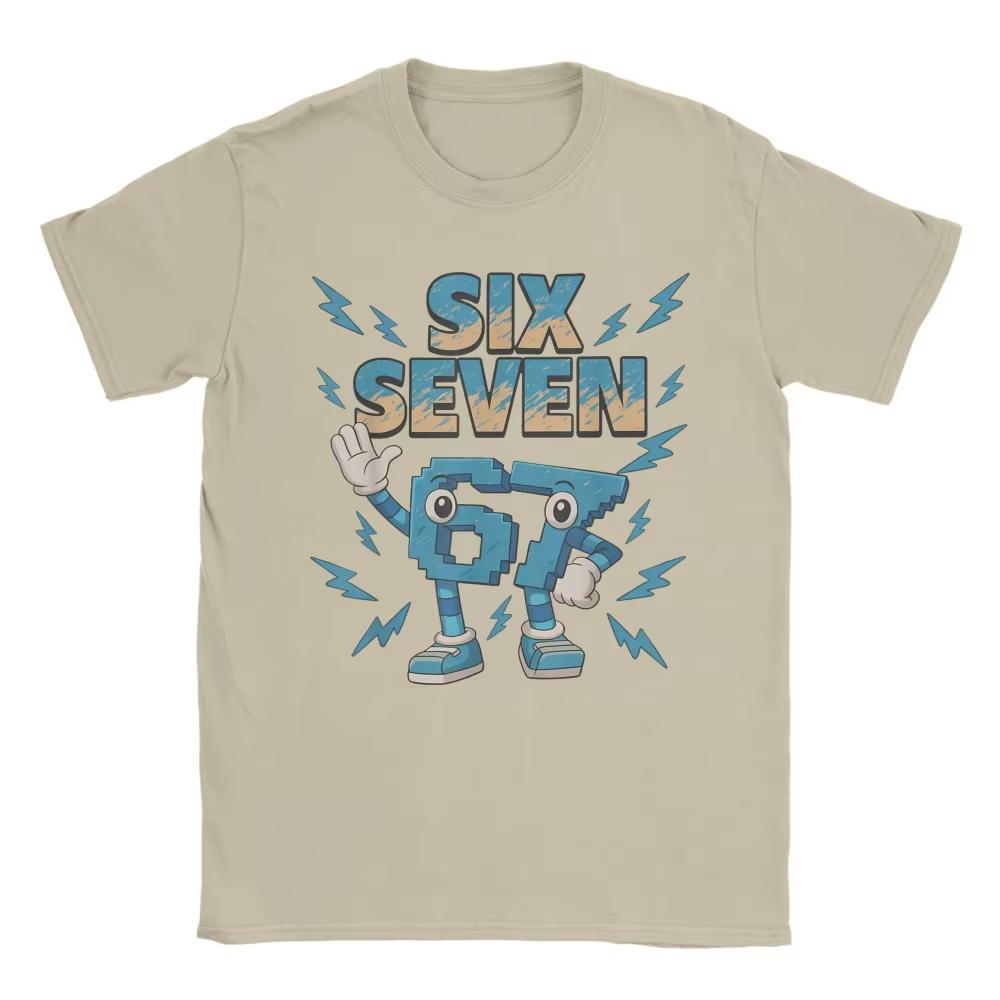 Unisex Cotton Meme 67 Six Seven Italian Brainrot Print Harajuku Style Summer Fun Women And Men T-shirt