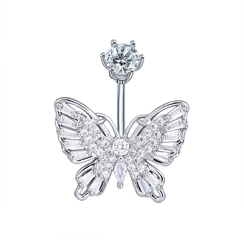 Simple Butterfly Navel Ring For Women Girls  Belly Button Rings Belly Piercing Jewelry Stainless Steel Navel Rings