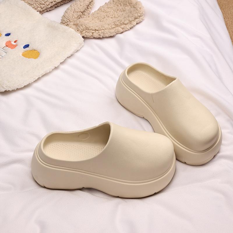 Thick-bottomed cool slippers for women's outer wear 2025 summer new small men increase height trend bag head slippers lazy one pedal