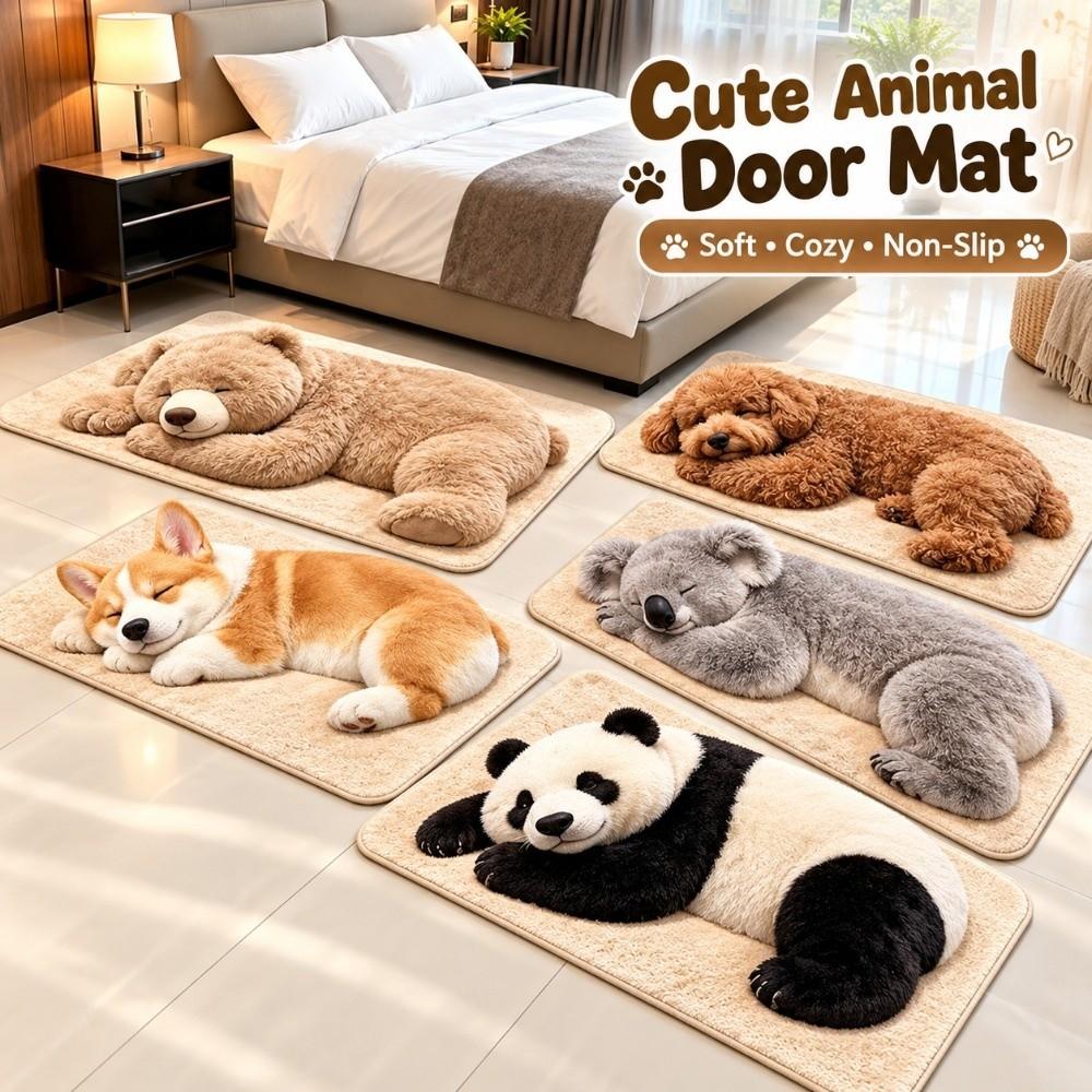 Skin-Friendly Bedroom Floor Mat Faux Cashmere Faux Cashmere Rug Cute Animal Area Rug Balcony