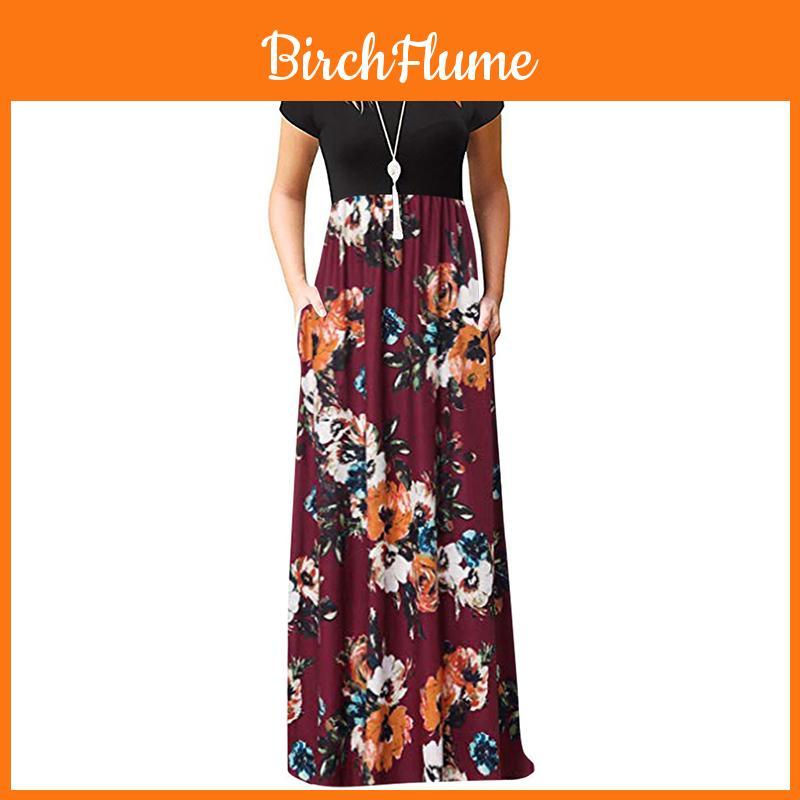 Superbe Robe Longue Maxi Florale Bohème pour Femmes, Idéale pour les Soirées Cocktail et les Événements d'Été