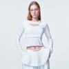 Ruffle Wrap Belt White