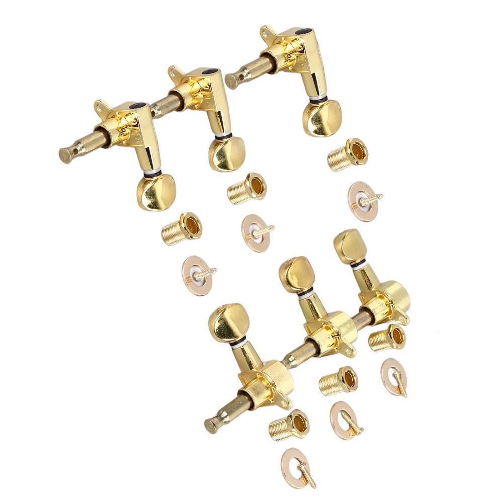 6PCS Metal Guitar Tuning Pegs Golden Tuning Machines Premium Guitar Tuning Key Electric Guitars