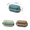 850ML Portable Double-layer Lunch Box Microwavable Bento Box with Tableware Sealed Leak-proof Food Storage Container