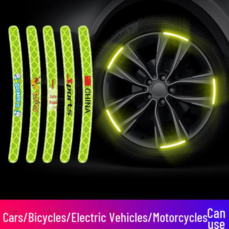 Reflective Wheel Hub Stickers: Luminous, Personalized Motorcycle and Car Decoration