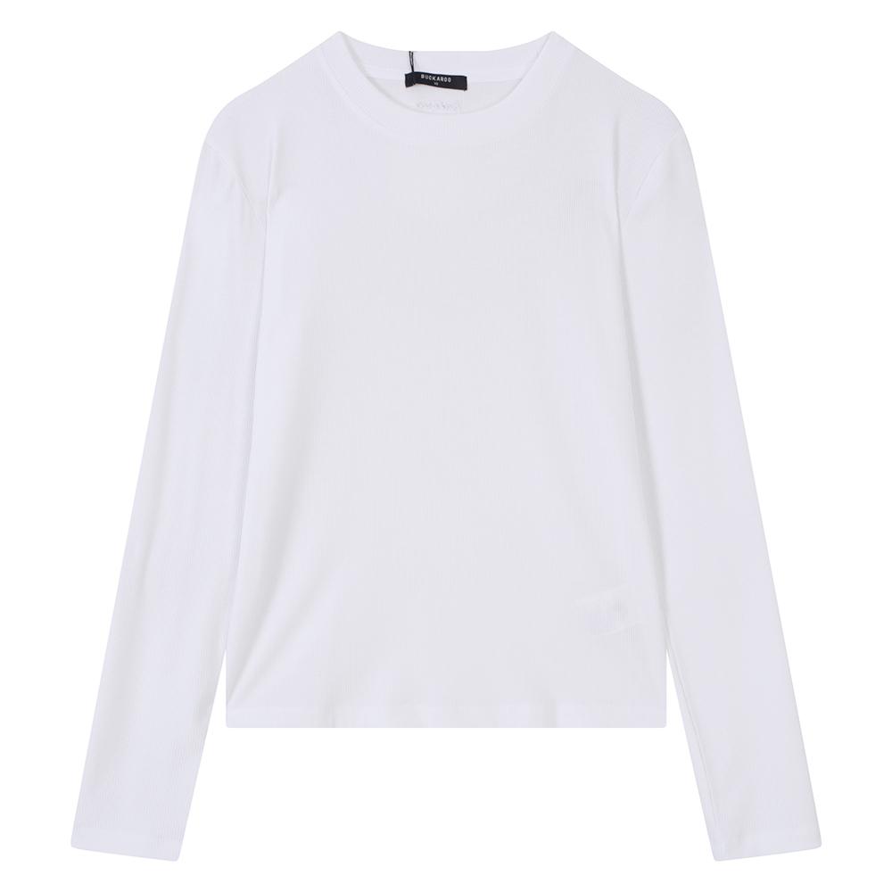 Burkeru Women S Ribbed Long Sleeve Ts White White_Xs