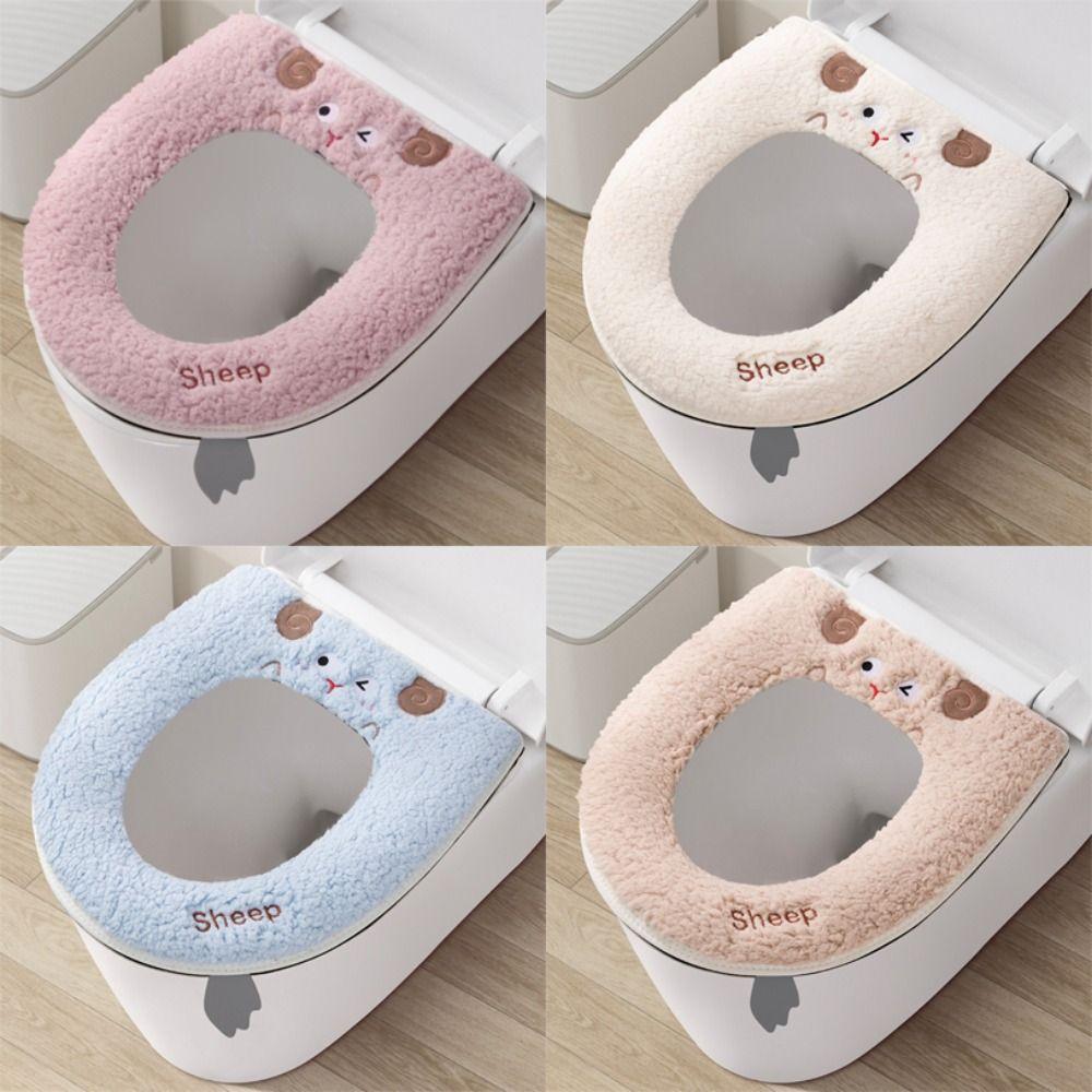 Warm Velvet Toilet Seat Thickened Toilet Seat Cushion Comfortable Toilet Seat Cover Winter