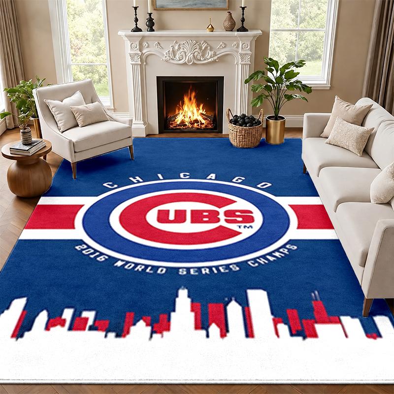 Chicago Cubs Carpet Door Mat for Living Room or Bedroom Protective Mat Under Chair Office Decoration Christmas Gift Birthday Present