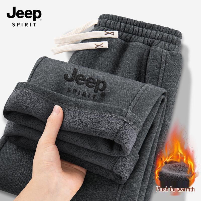 

JEEP SPIRIT Men s Fleece-Lined Loose Fit Casual Sweatpants 3XL