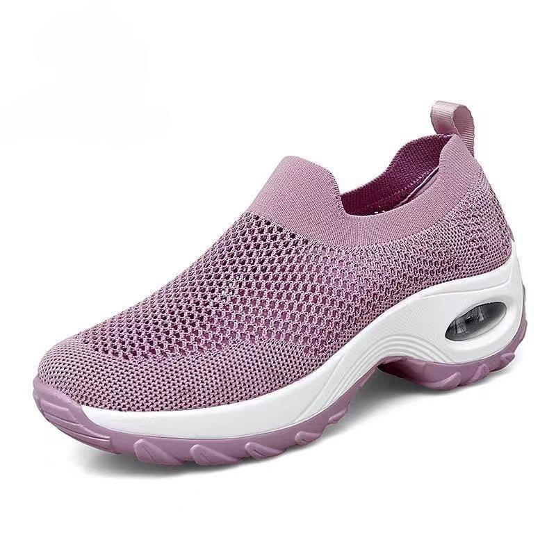 

Women s casual shoes Big women s shoes Air cushion fly-woven sneakers Globe shoes Fashion rocking shoes Socks shoes 42 рожевий