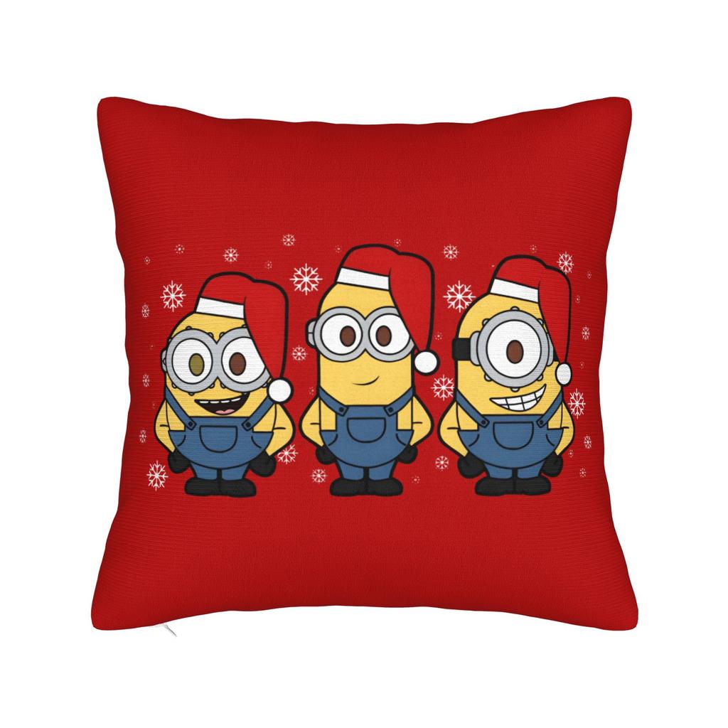Cartoon M-Minions Christmas Pillowcase Soft Polyester Cushion Cover Gift  Throw Pillow Case Cover Home Zippered 40*40cm