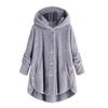 Cozy Women Winter Solid Fluffy Coat Overcoat With Button Jacket And Loose Sweater