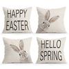 Rural Style Easter Bunny Pillowcase Printed Polyester 40/45/50Cm Throw Pillowcover Decorative Sofa Cushion Pillowslip Home Decor