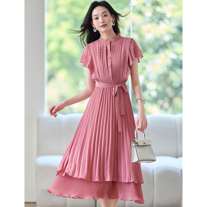 ORIGIN Women s Printed Stand Collar A-Line Midi Dress L чёрный