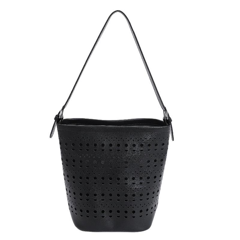 

Summer fashion handbag small bag women s 2025 new hollow bucket bag simple casual shoulder messenger bag чёрный