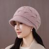 Wool Hat for Women's Autumn and Winter New Middle-aged Velvet Thickened Cold-proof and Warm Knitted Hat
