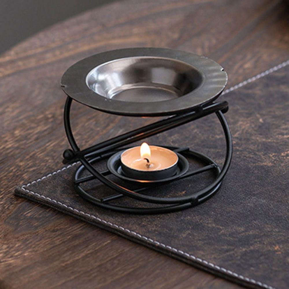 Creative Essential Oil Warmer Portable Retro Metal Incense Burner Hollow Out Polygon Candle Heating Holder Bedroom Use 7