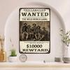 Cartello Segno Wanted del West Selvaggio - Decorazione Cowboy in Alluminio con Taglia da $10.000 - Ideale per Uffici, Bar e Interni di Casa Western