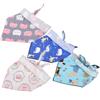 4Pcs Dog Neck Scarf Cotton Handkerchief Triangular Bib Washable Printing Style Pet ClothingL 72.5 x 49cm
