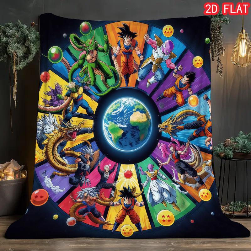 Dragon Ball Fade Resistant Blanket Soft Durable Flannel Throw for Living Room Bedroom Anime Lovers THW