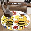 Bee-Themed Chair Mat - Round Carpet for Home Decor