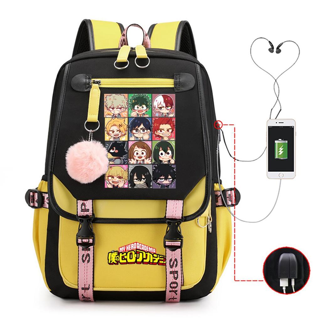 My Hero Academy Has the Same Peripheral Backpack, Animation Two-dimensional Printing, Primary and Secondary School Schoolbag.