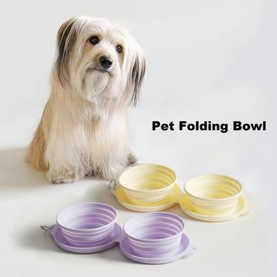 Ciotola Pieghevole per Animali Domestici Antiscivolo in Silicone Pieghevole Ciotola per Cani Portatile per Cani Gatti Esterno