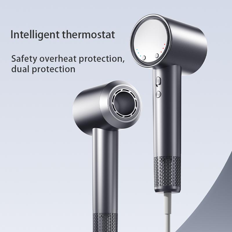 1500W 110000 RPM High Speed Hair Dryer 25m/s Strong Wind LED Display NTC Constant Temp 12+1 Gears Hot Cold Cycle Overheat Protection Home Salon