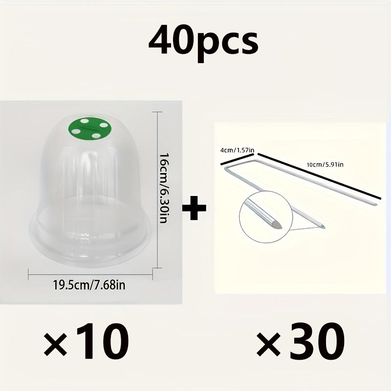 

10set Transparent Plant Grow Covers With Fixed Green Reusable PVC Seedling Covers For Outdoor Seedling Protection