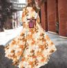 Spring and Autumn New Dress Printed Pendulum Temperament Chiffon Floral Slim Dress