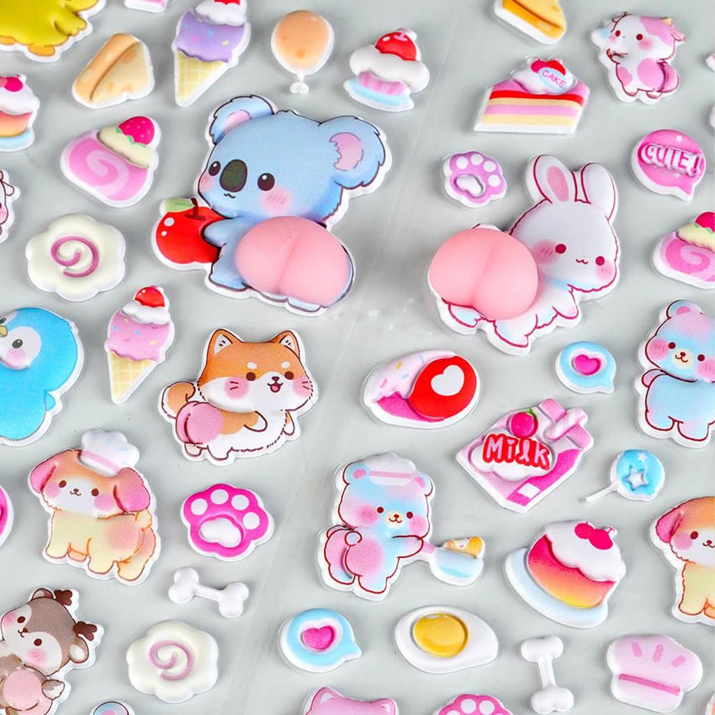 Set of 2 Cute Squishy Butt Squishy Animal Perfect for Phone DIY and Gifts for Kids and Girls Stickers, 3D, Characters, Cases, Notebooks, Diaries,