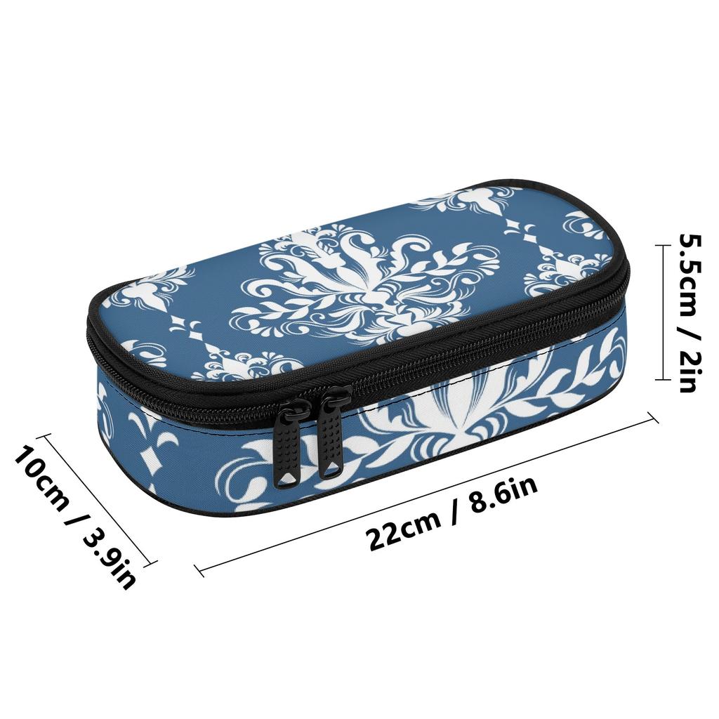 Pencil Bag Printed Wear Resistant Polyester Easy Open Zipper with Main Pocket Mesh Layer and Removable Pen Divider for Boys Girls