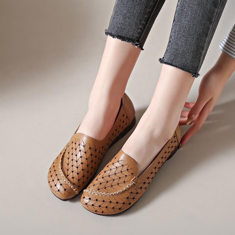 Mode Sommer Slipper Damen Schuhe Hohl Atmungsaktiv Damen Flache Schuhe Koreanischer Stil Großhandel 2025 Sozial Lässig Mode Schuh Verkauf