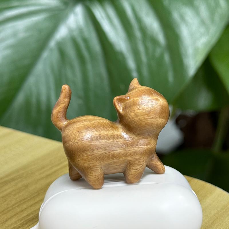 Figuras en miniatura, adorno de gato, lindo gato de madera de colores, accesorios de escritorio para oficina, decoración del hogar, regalo, actividad, recuerdos