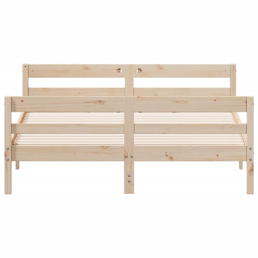 Vidaxl Bed Frame Without Mattress, 120X200 Cm, Solid Pine Wood