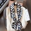 Silk Mulberry Silk Silk Scarf Versatile Serrated Pattern Double-Layer Silk Scarf Thin And Narrow Long Scarf Streamer
