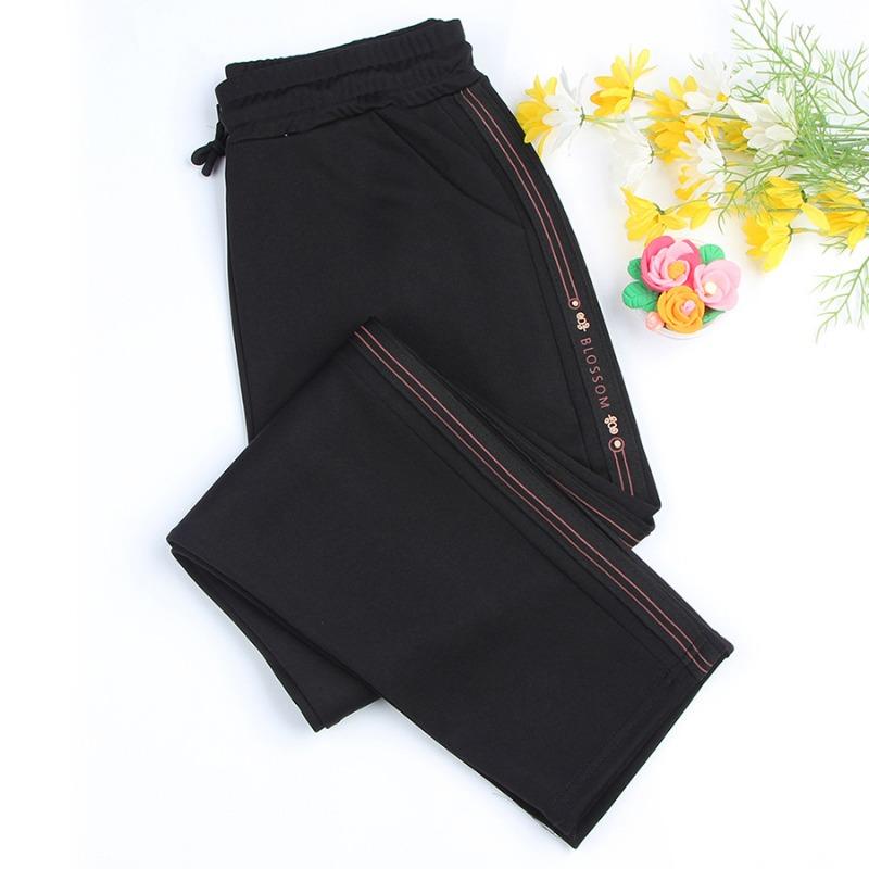 Side strip sports women's casual pants Zhengzhou women's pants drape mother pants new Tencel cotton middle-aged and thin