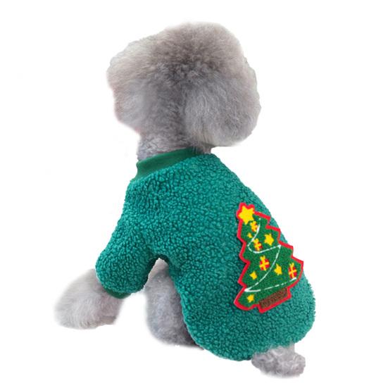 Long-lasting Dog Fleece Clothes Christmas Series Pattern Lovely Thickened Puppy T-shirt Clothes