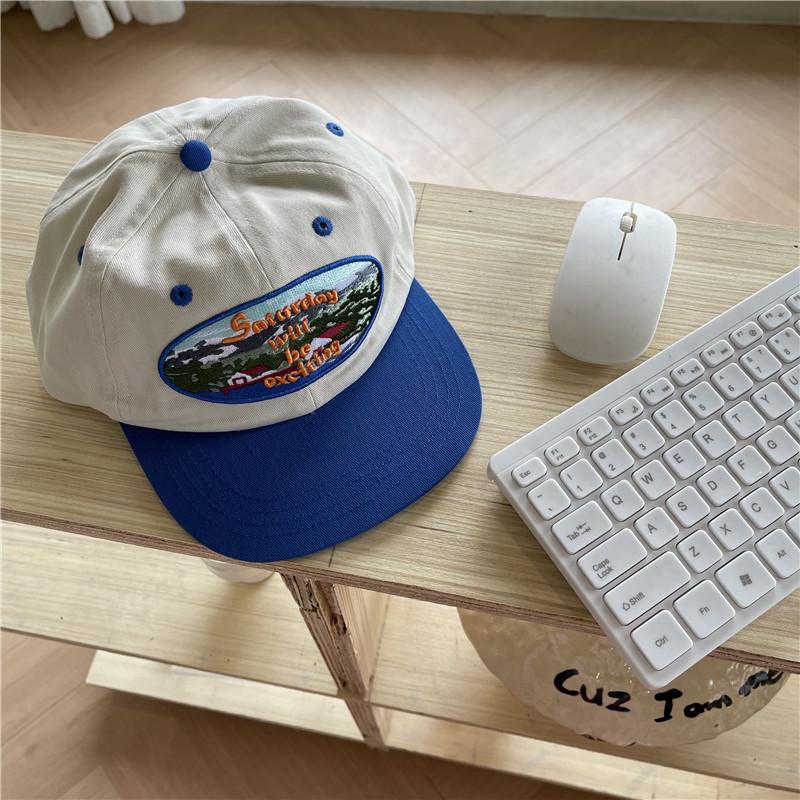Niche letter embroidery flat edge hat wide brim hip hop hat street skateboard baseball cap trendy brand
