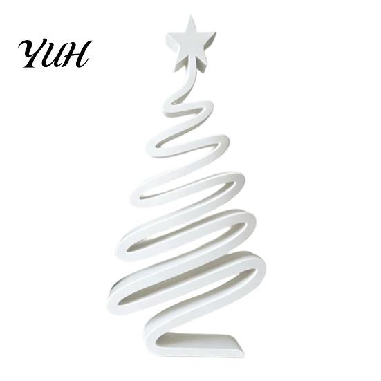 Elegant Shelf Accent Minimalist Spiral Christmas Tree Figurine with Star Topper, 3D Printed Mini Durable Pla Sculpture Decoration, Modern Tabletop