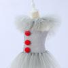 Halloween Gray Joker Girls Costume Tutu Dress Creepy Clown Carnival Party Cosplay Clothing Tulle Fancy Dress