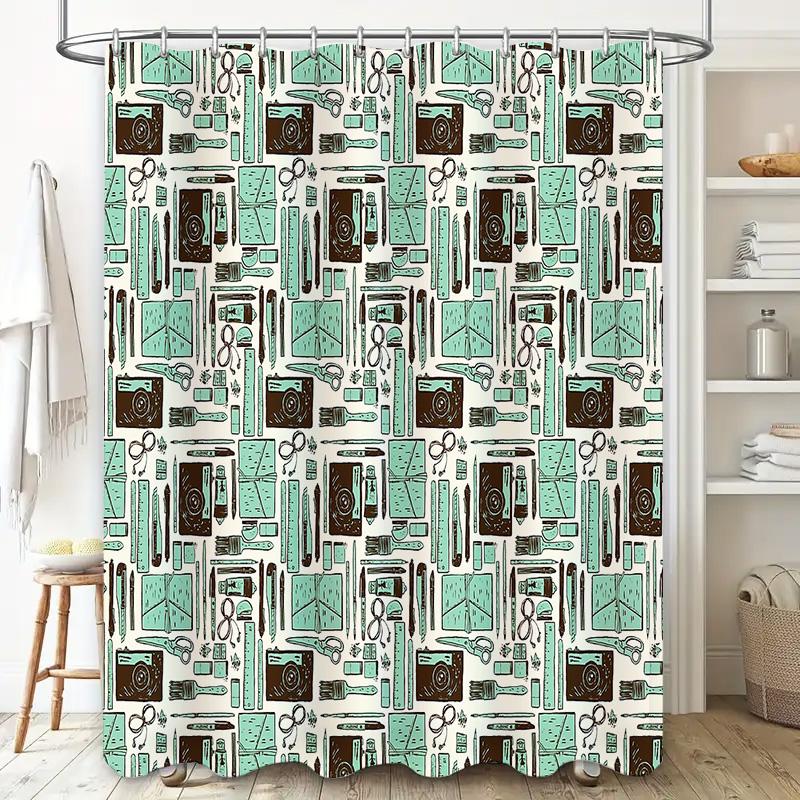 Vintage Camera Shower Curtain Artistic Photography Lover Bathroom Decor Washable Waterproof Home Textile Accessories