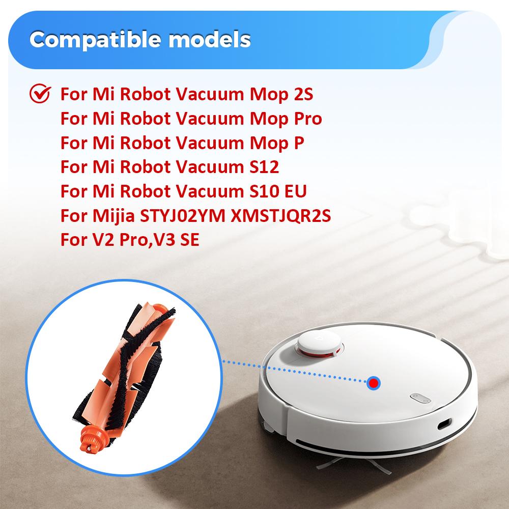 Main Brush And Cover For Xiaomi Mijia STYTJ02YM 3C 2S S10 B106GL S12 T12/Mop 2S/Pro Sweeping Robot Vacuum Cleaner Roller Brush Spare Part