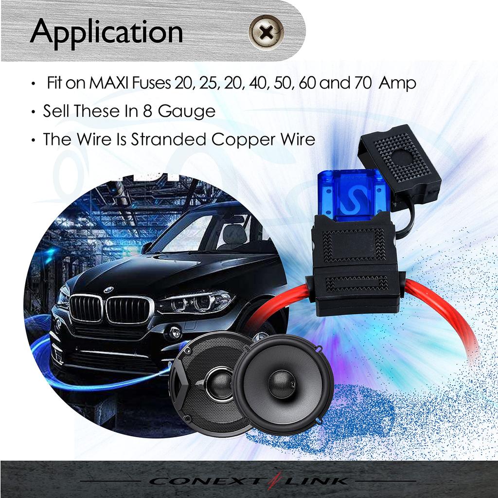 Conext Lin LFH8MAXI-1 Loop Fuse with Maxi Cover 8 Gauge Fuse Holder Without Fuses, 1 Piece