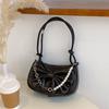 Solid Color Bowknot Shoulder Bag PU Leather Bow Handbag Sweet Women Underarm Bag  Female