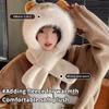 Trendy Cute Cartoon Capybara Hat Scarf Winter Warm Scarf Hat For Women Girls Kawaii Ear Protection Soft Furry Scarf Cap Gifts