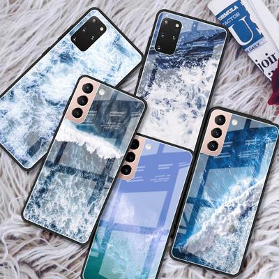 Tempered Glass Case For Samsung Galaxy S21 Ultra S20 FE S10 Plus Note 20 10 Lite S9 S8 9 S10e Phone Cover Beach Tourism Fundas