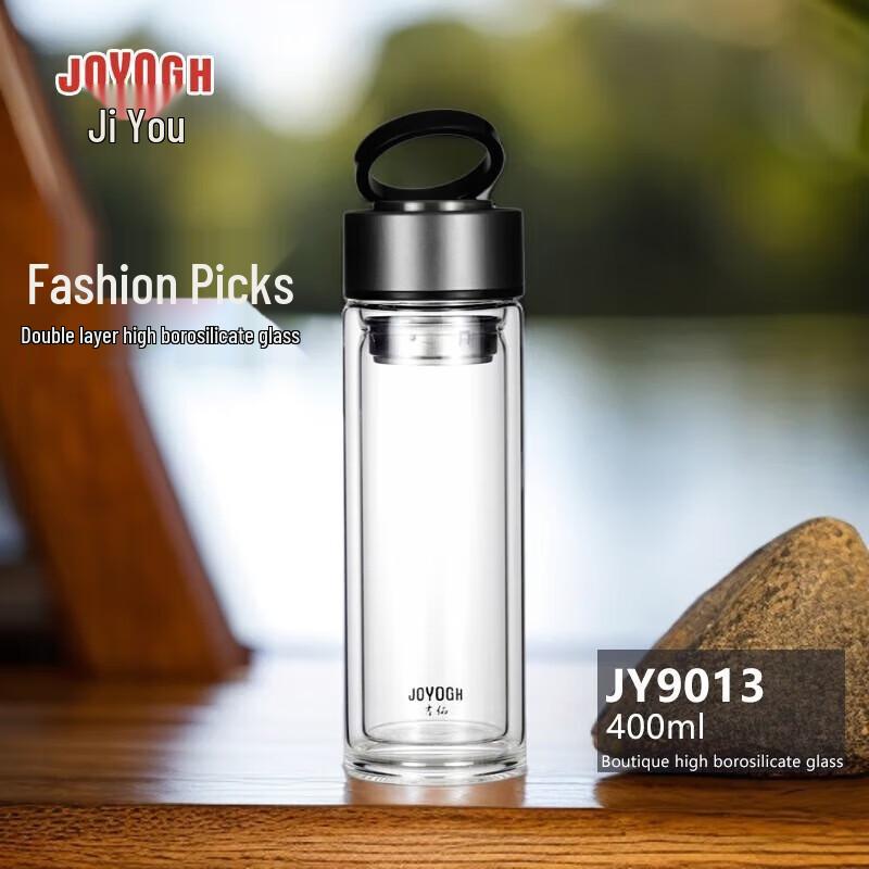 JOYOGH Double Wall Glass Tea Infuser Mug